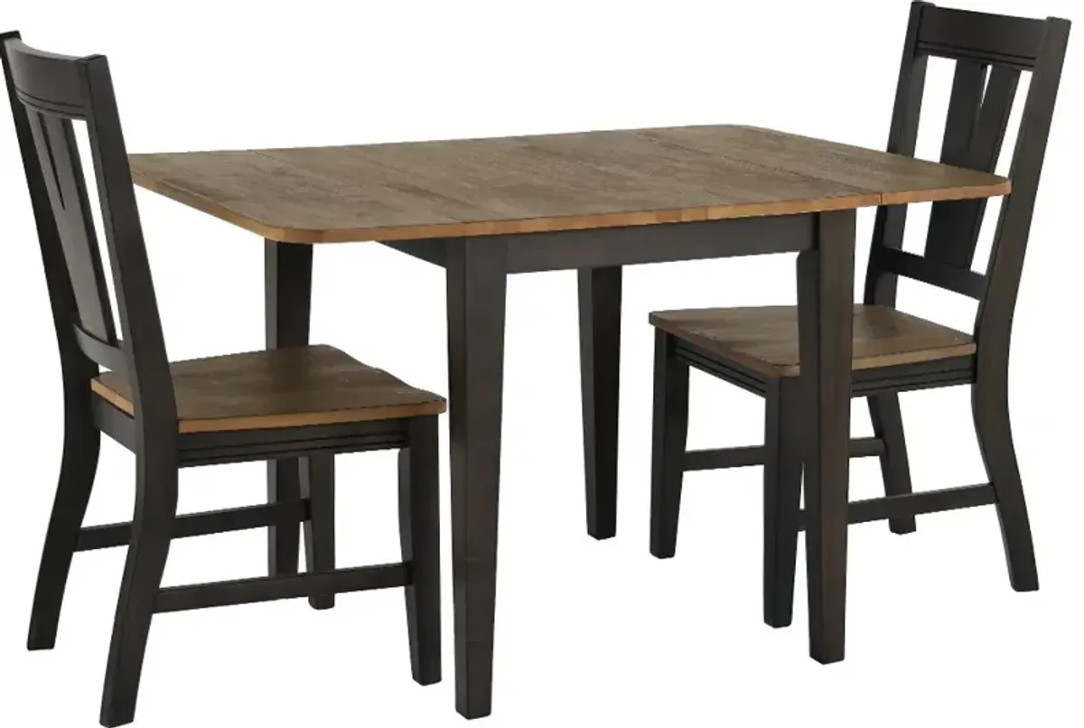 Harper Dark Brown 3 Piece Dining Room Set