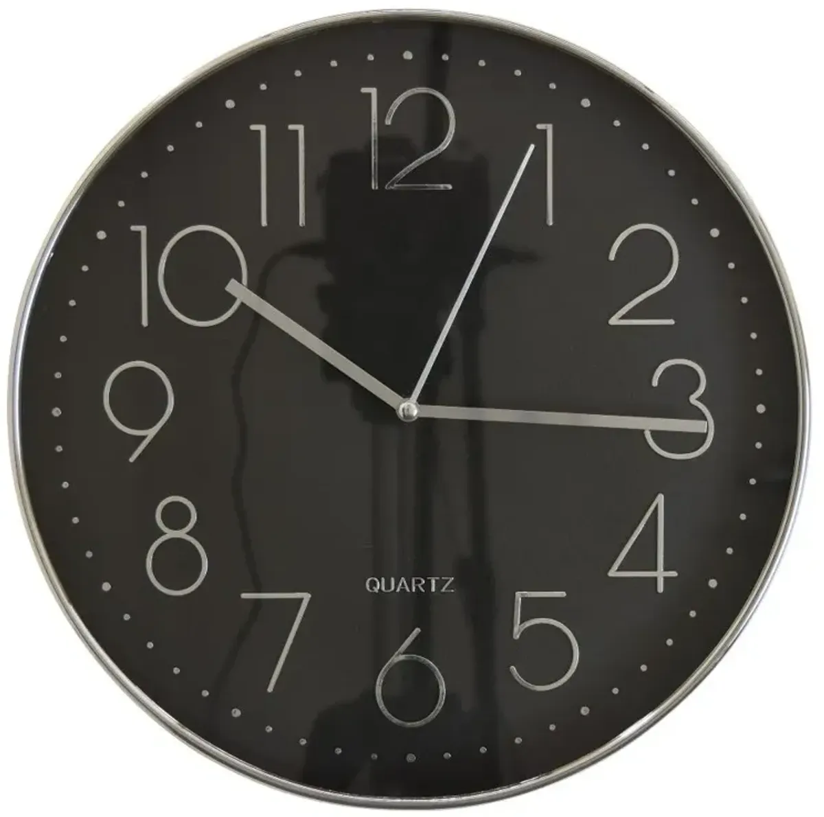 Round Black and Silver Wall Clock