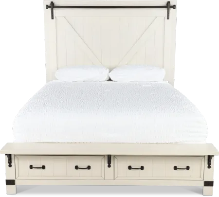 Mill River White King Storage Bed