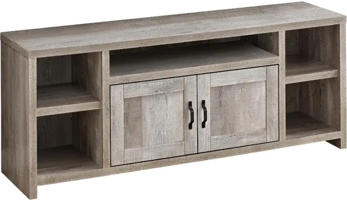 Farmhouse 60 Inch Taupe Reclaimed Wood TV Stand