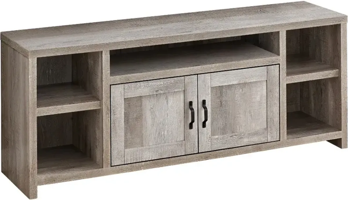 Farmhouse 60 Inch Taupe Reclaimed Wood TV Stand