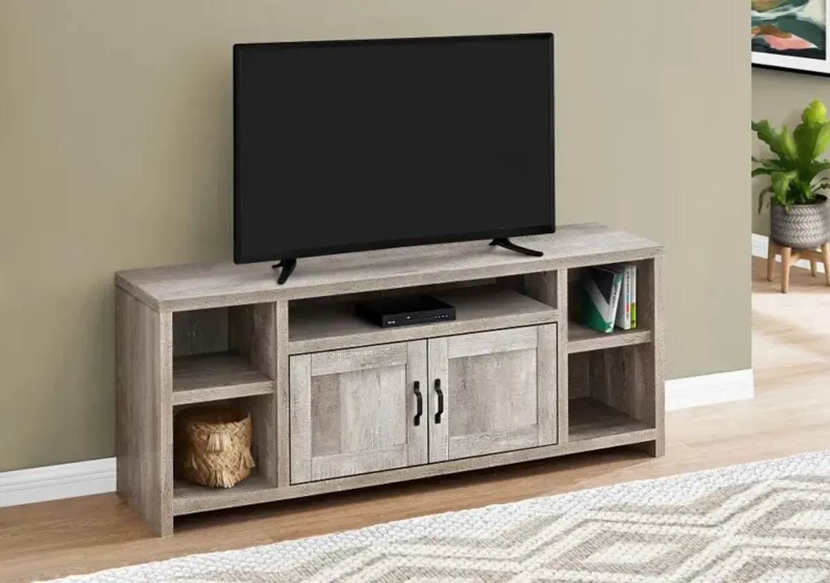 Farmhouse 60 Inch Taupe Reclaimed Wood TV Stand