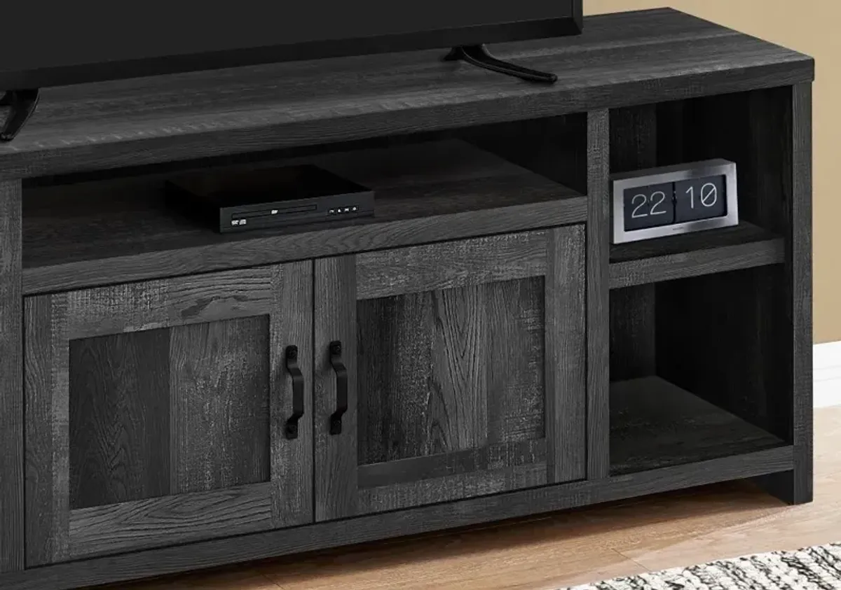 Farmhouse 60 Inch Black Reclaimed Wood TV Stand