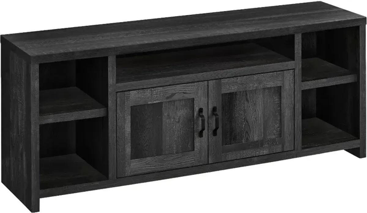 Farmhouse 60 Inch Black Reclaimed Wood TV Stand