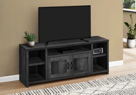 Farmhouse 60 Inch Black Reclaimed Wood TV Stand