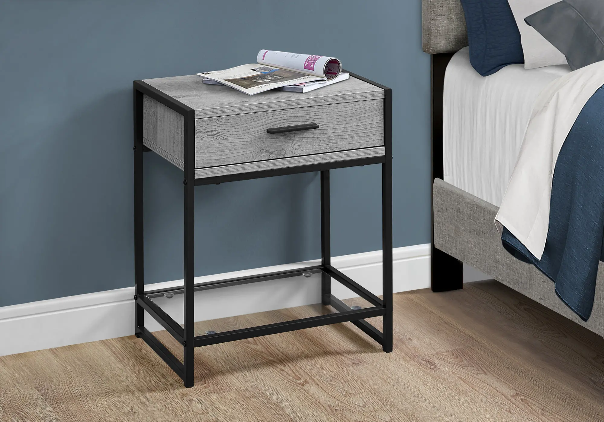 Industrial Grey One Drawer Accent Table