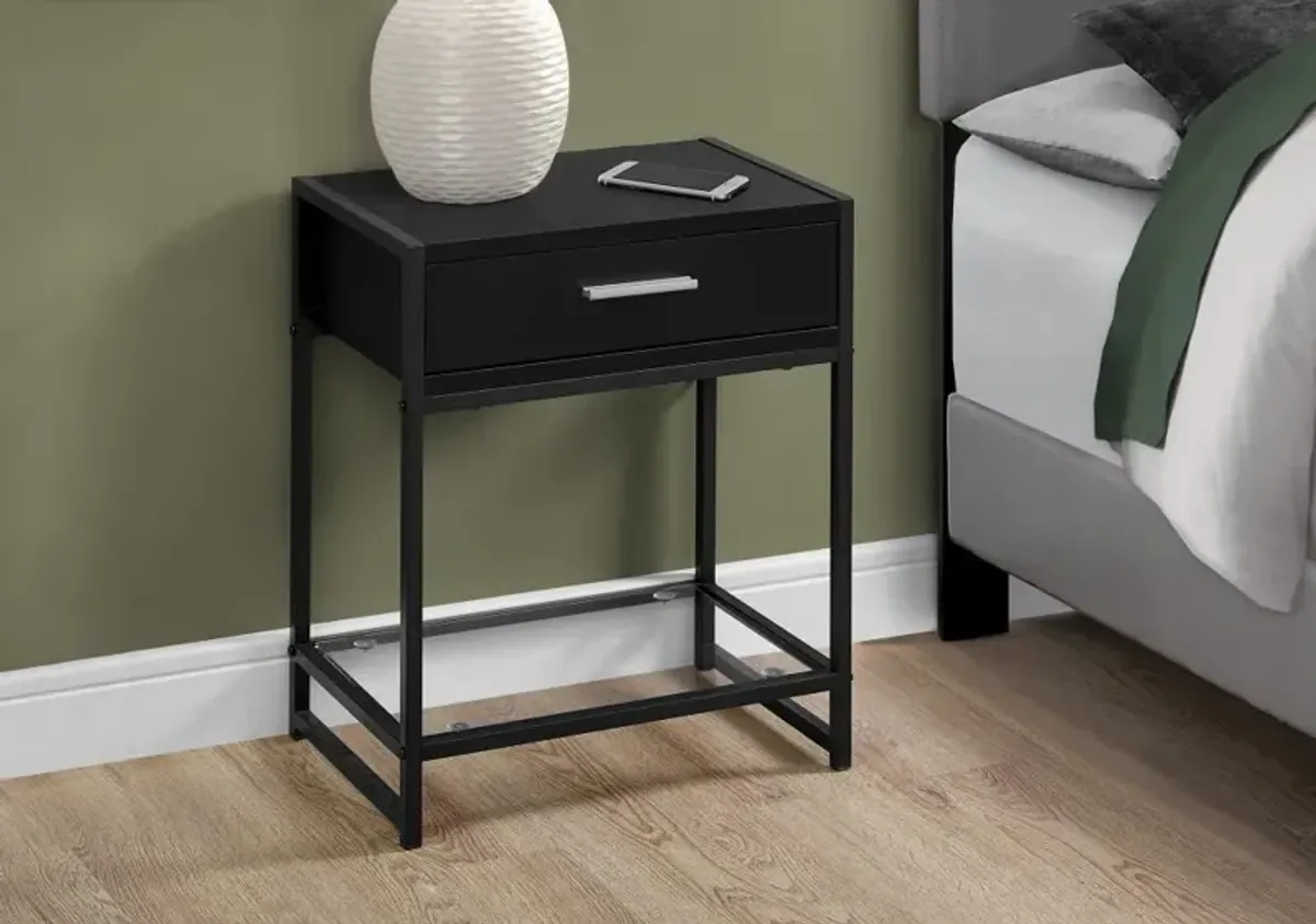 Industrial Black One Drawer Accent Table