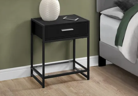 Industrial Black One Drawer Accent Table