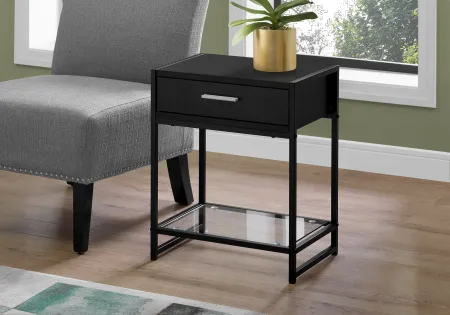 Industrial Black One Drawer Accent Table