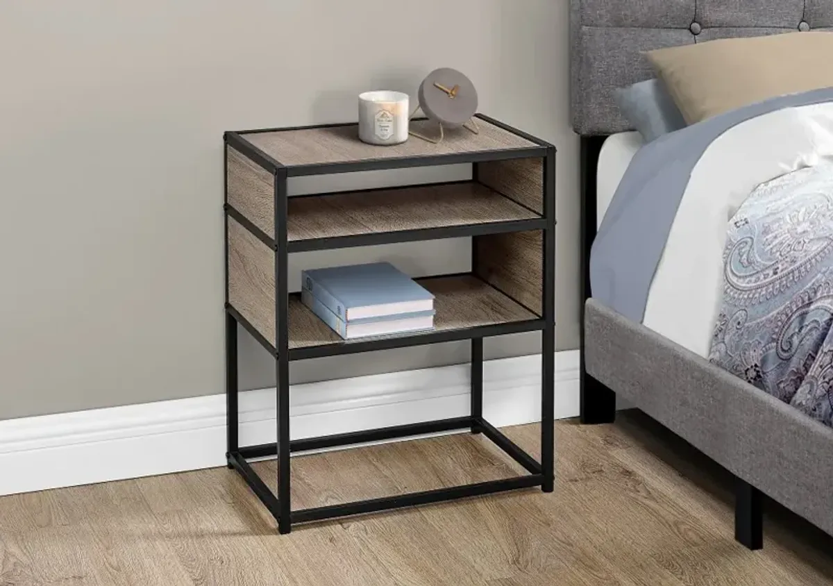 Industrial Taupe Two Shelf Accent Table