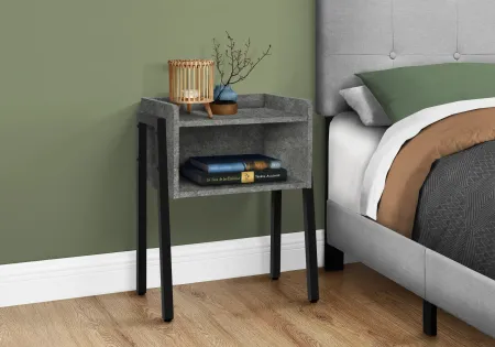 Industrial Grey Stone-Look Storage Cubby Accent Table