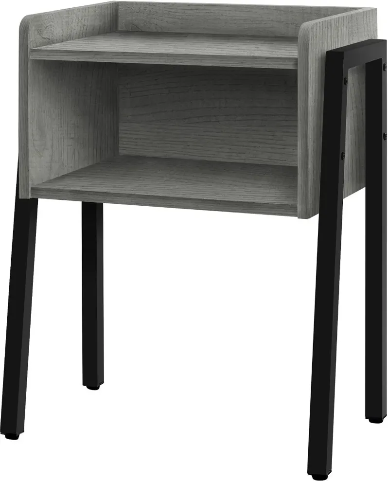 Industrial Grey Storage Cubby Accent Table