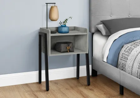 Industrial Grey Storage Cubby Accent Table
