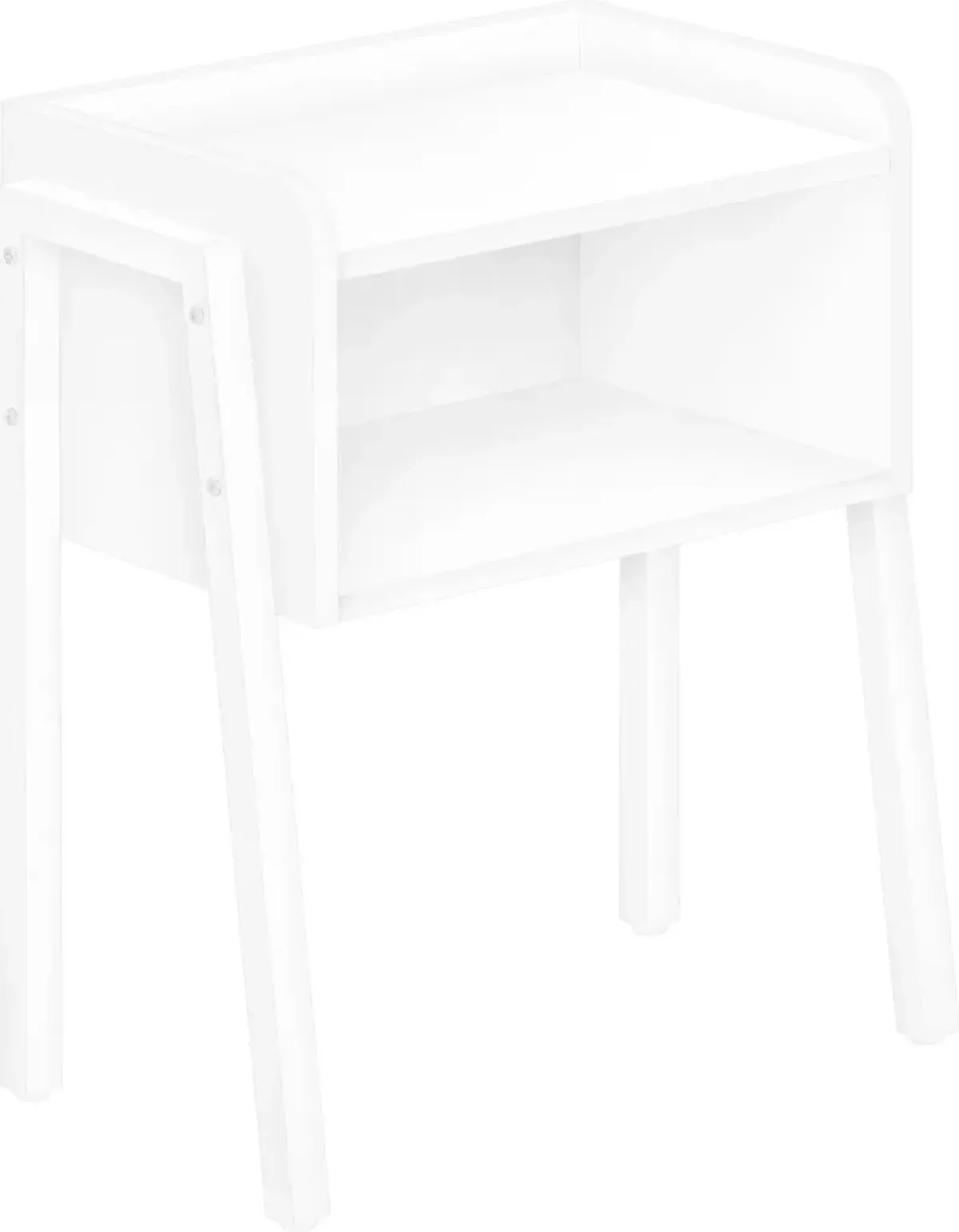 Industrial White Storage Cubby Accent Table