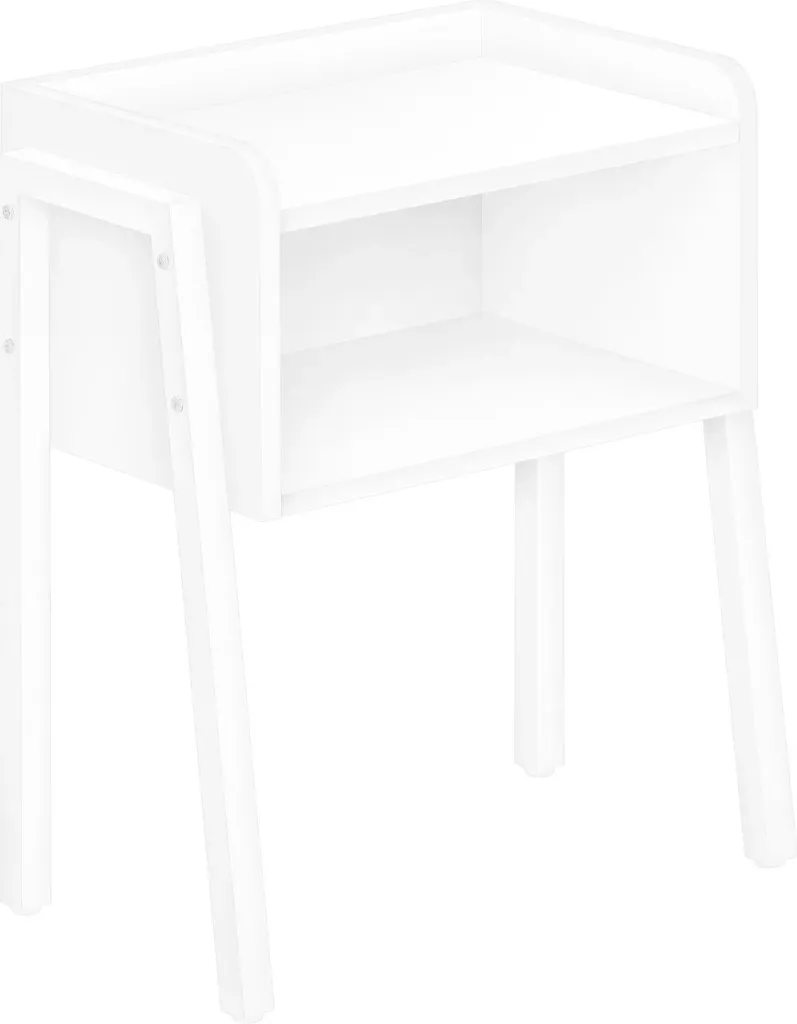 Industrial White Storage Cubby Accent Table