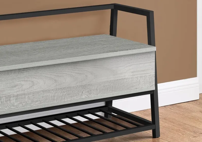 Industrial Grey Storage Bench