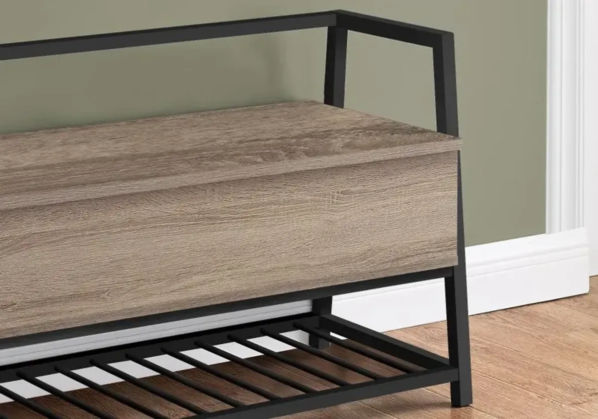 Industrial Taupe Storage Bench