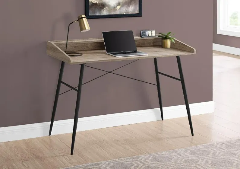 Mid-Century Modern 48 Inch Taupe Computer Desk