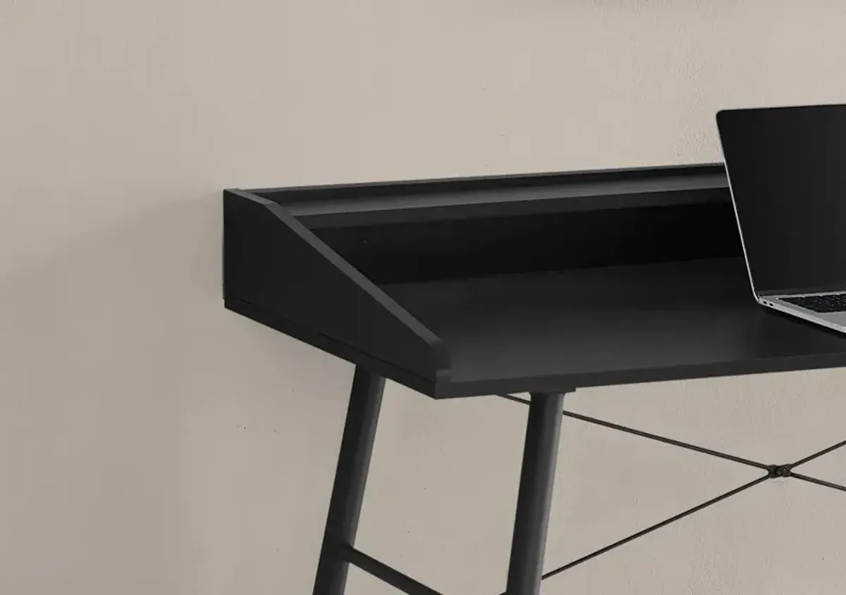 Mid-Century Modern 48 Inch Black Computer Desk