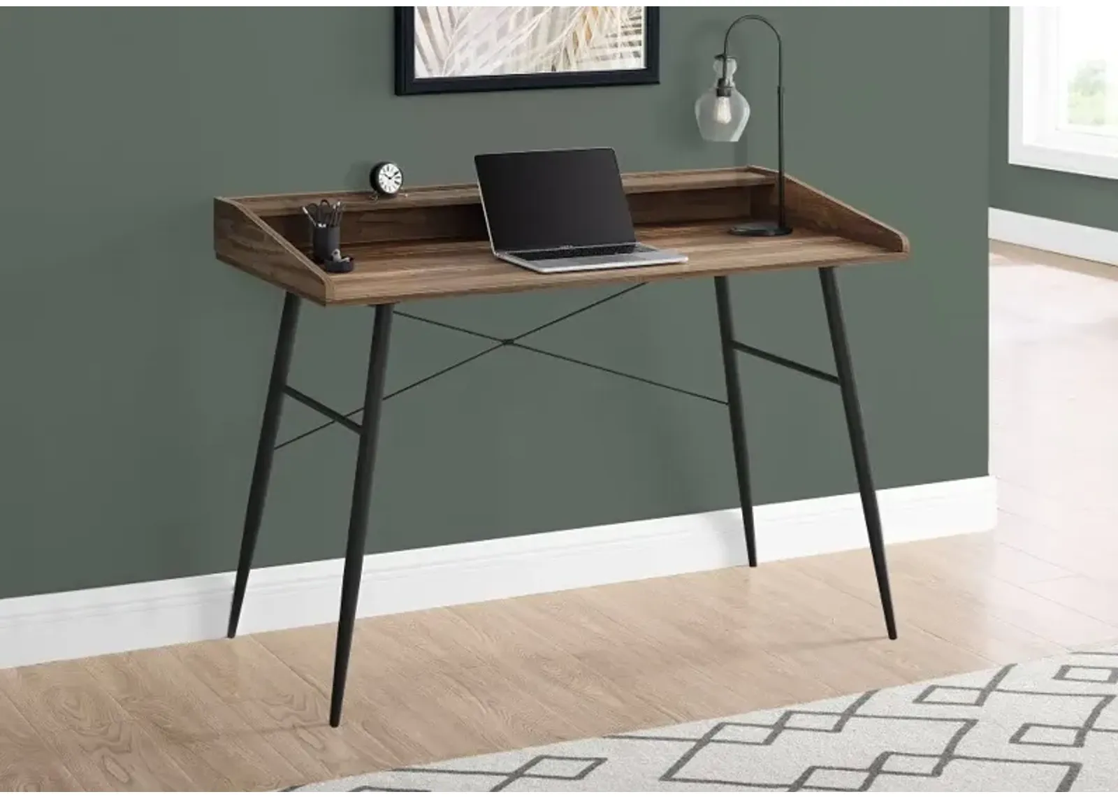 Mid-Century Modern 48 Inch Brown Computer Desk