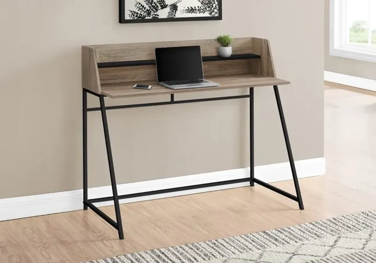 Mid-Century Modern 48" Taupe Computer Desk