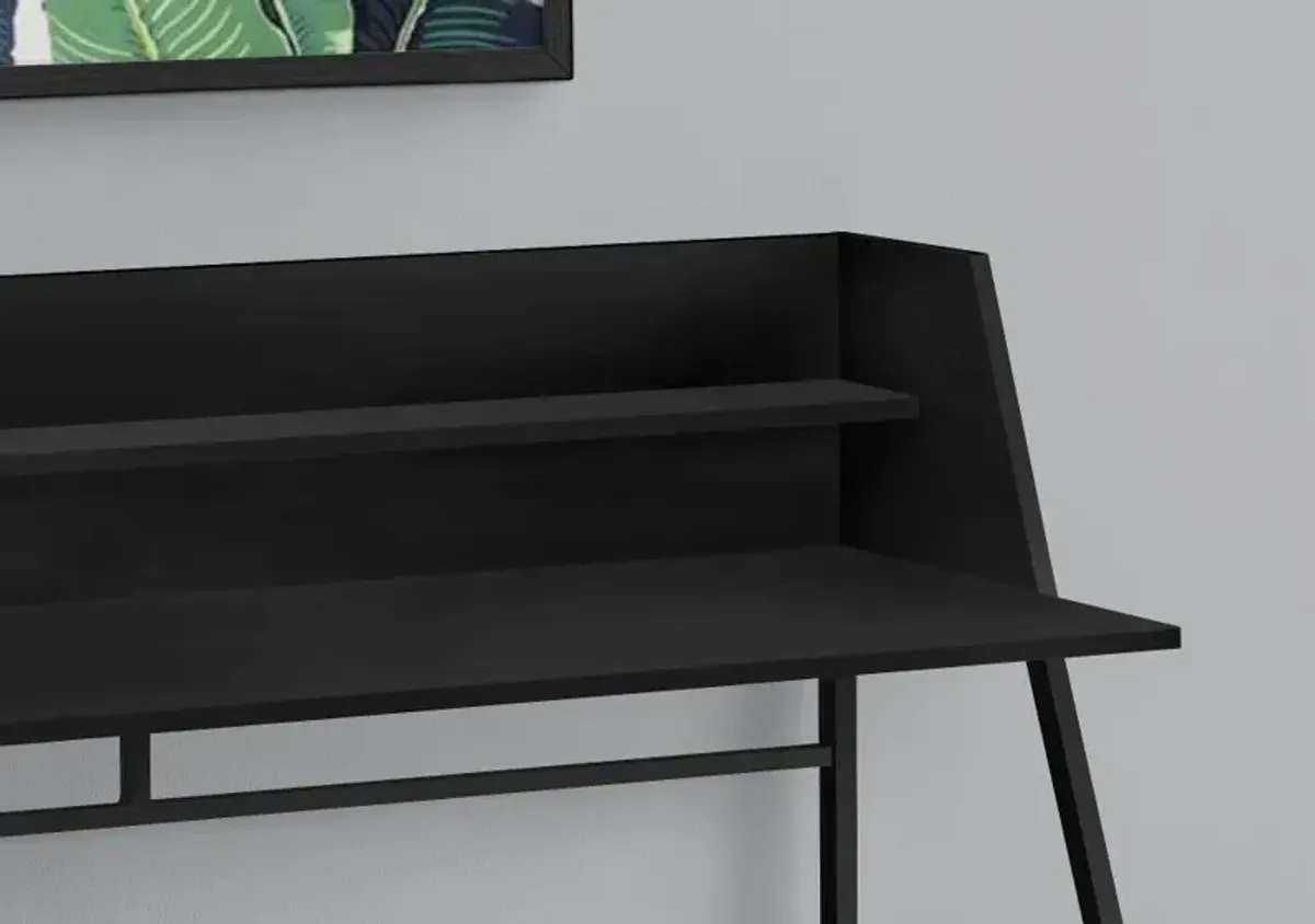 Mid-Century Modern 48" Black Computer Desk