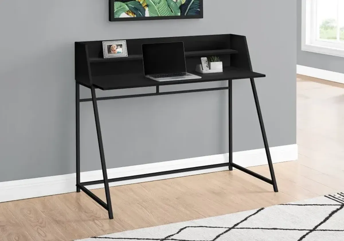 Mid-Century Modern 48" Black Computer Desk