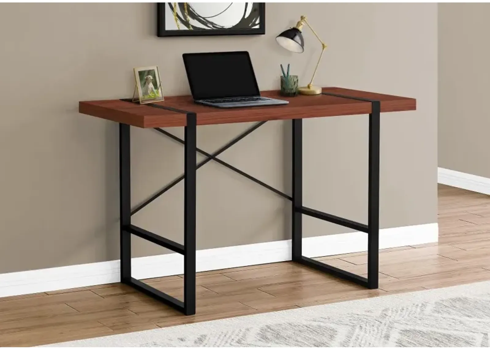 Industrial 48 Inch Cherry Computer Desk