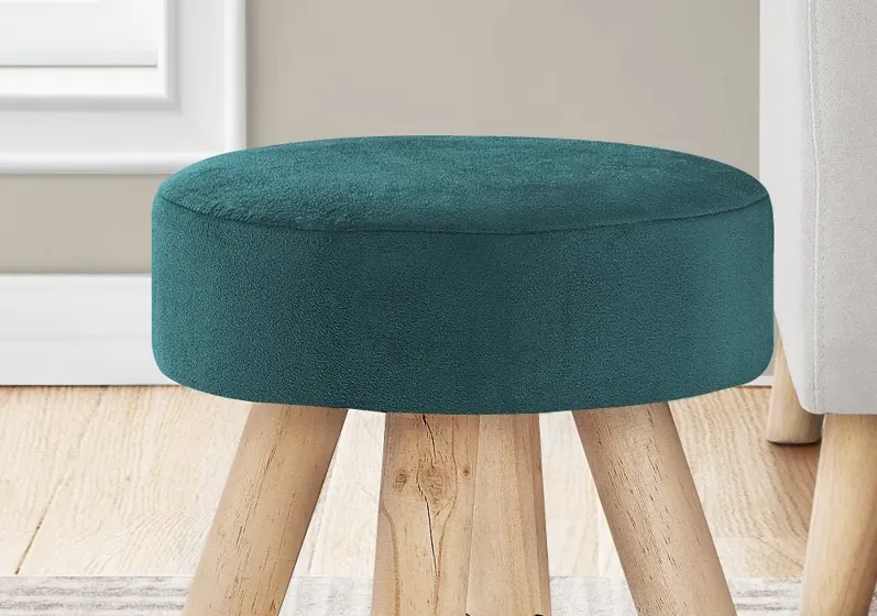 Contemporary Turquoise Velvet Ottoman