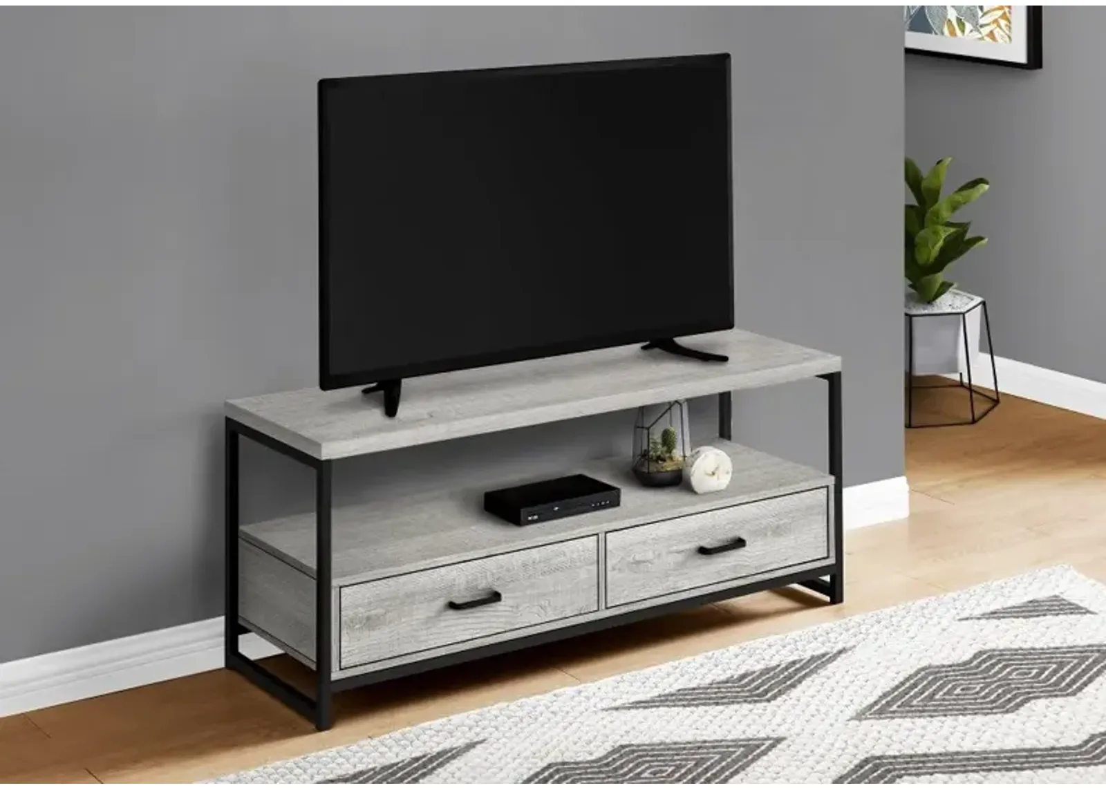 Contemporary 48 Inch Grey TV Stand