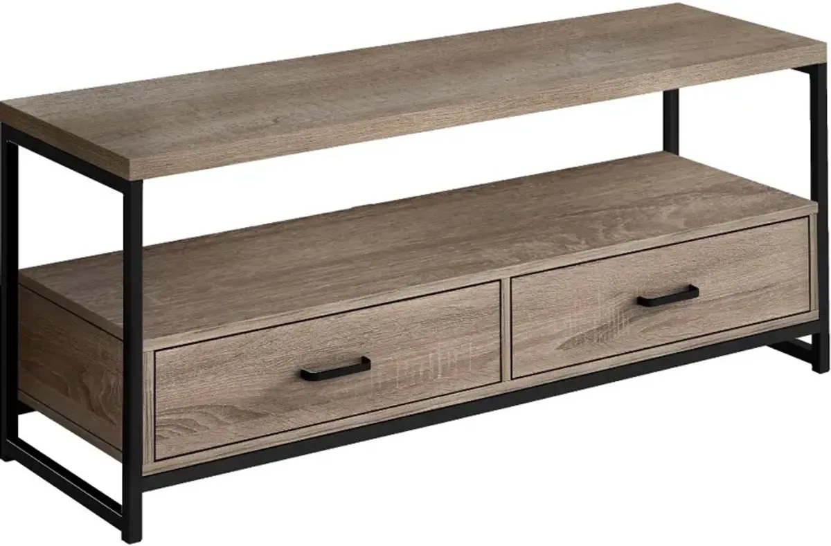 Contemporary 48 Inch Taupe TV Stand