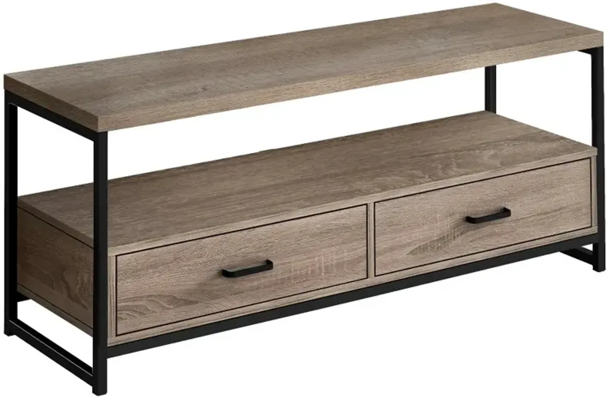 Contemporary 48" Black and Tan TV Stand