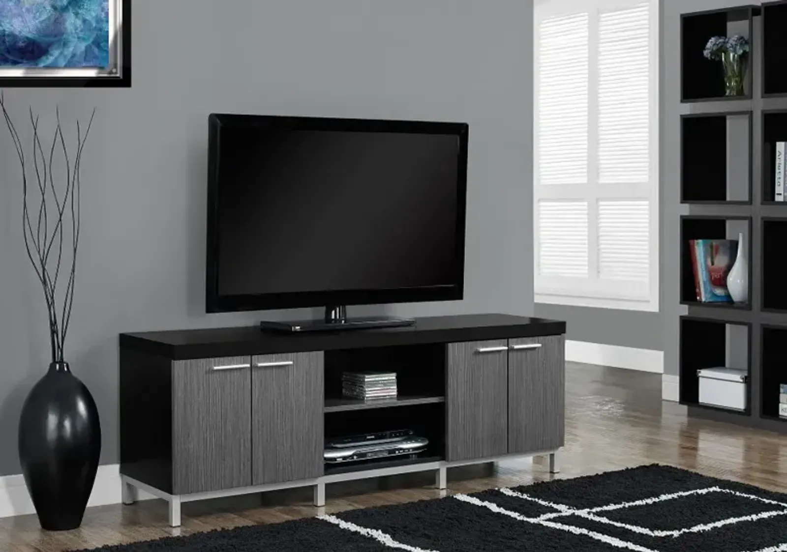 Contemporary 60 Inch Black TV Stand