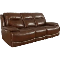 Colossus Brown Leather Power Reclining Sofa