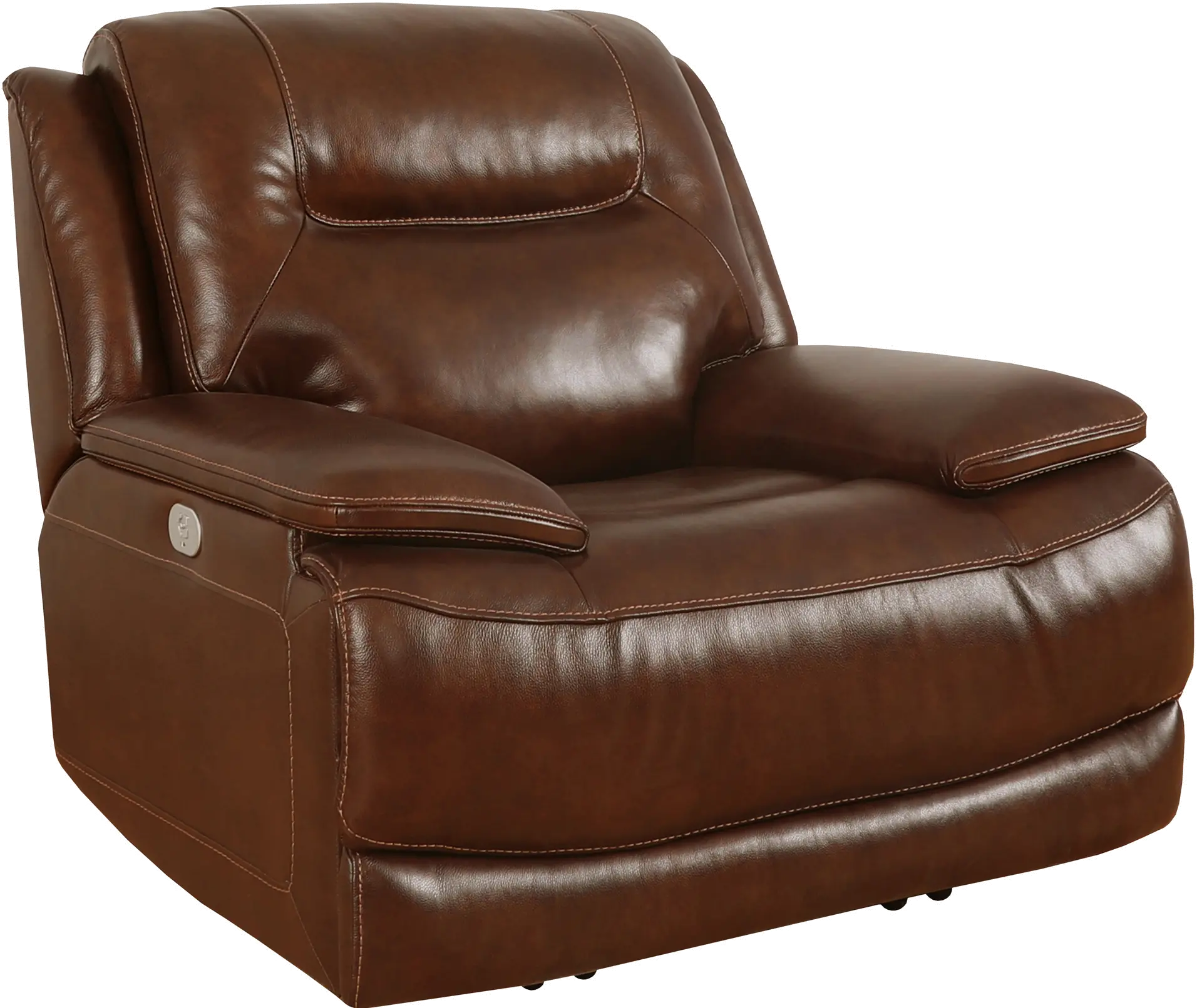 Colossus Brown Leather Power Recliner