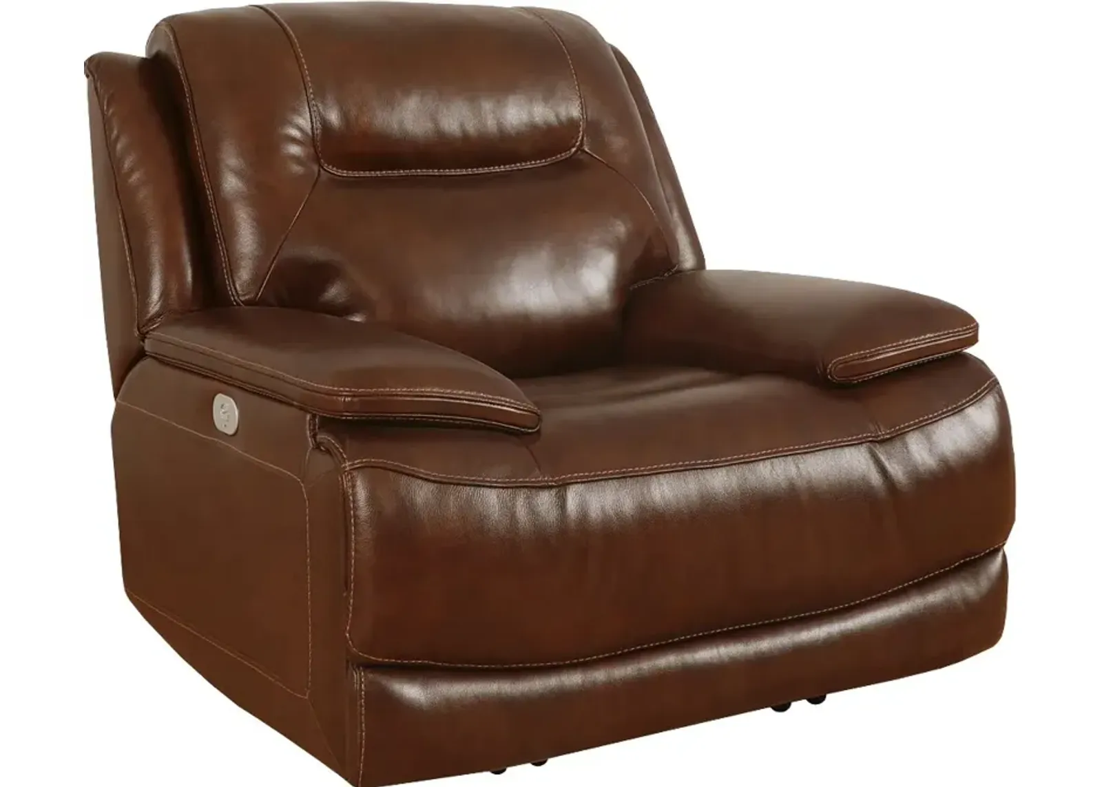 Colossus Brown Leather Power Recliner