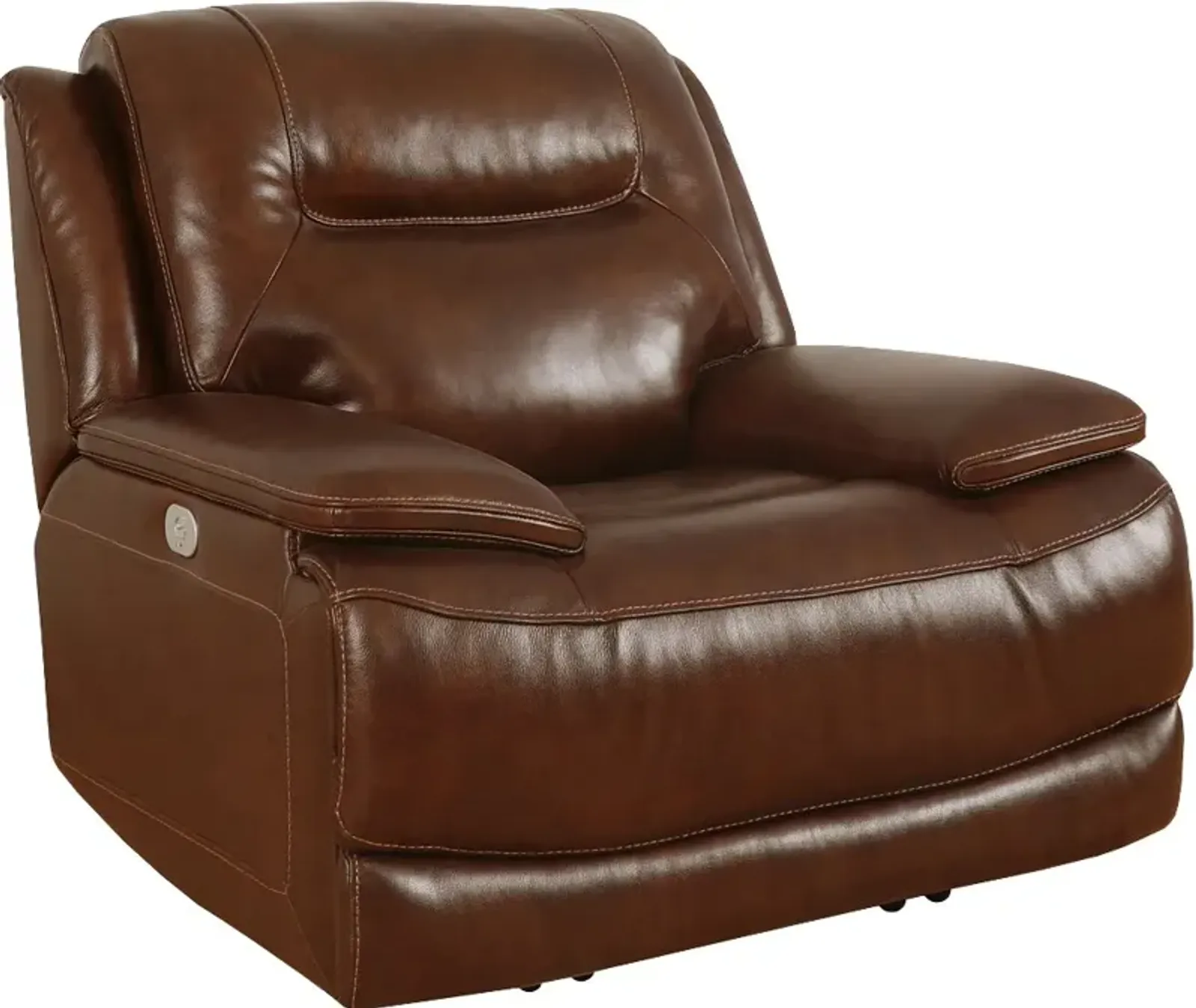 Colossus Brown Leather Power Recliner