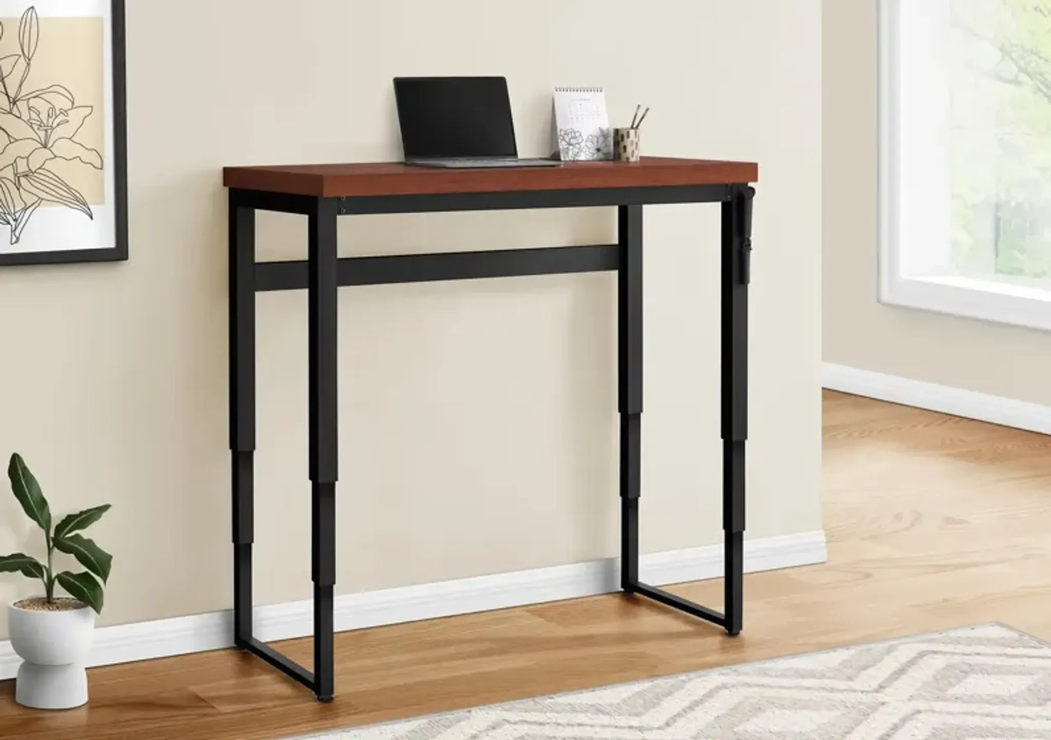 Contemporary Cherry Adjustable Height Computer Desk | Furniture.com