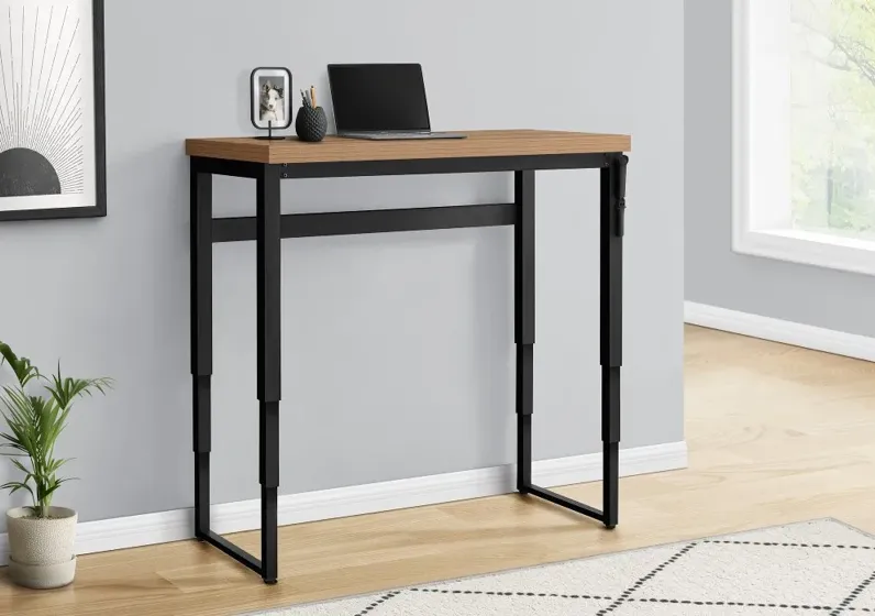 Contemporary 48 Inch Reclaimed Wood Adjustable Height Computer Desk