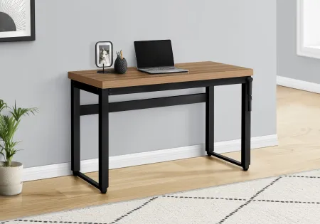 Contemporary 48 Inch Reclaimed Wood Adjustable Height Computer Desk
