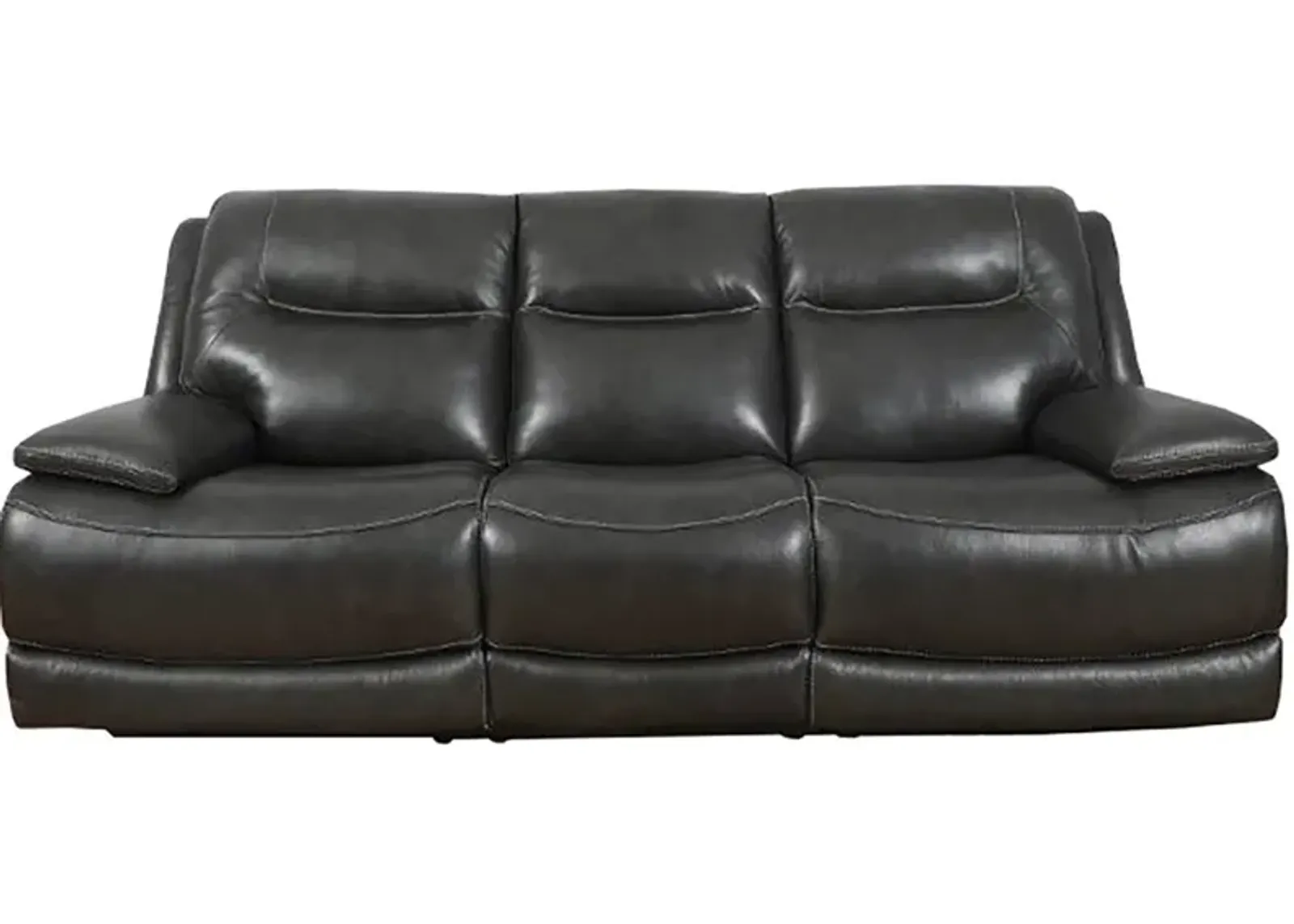 Colossus Dark Gray Leather Power Reclining Sofa