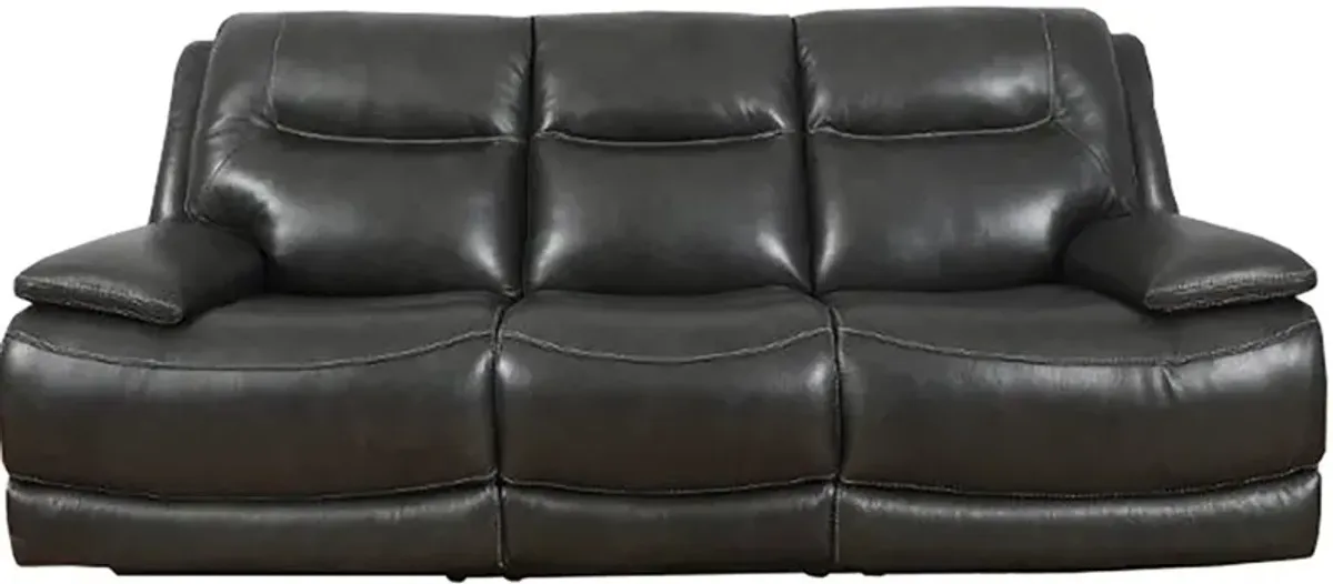 Colossus Dark Gray Leather Power Reclining Sofa