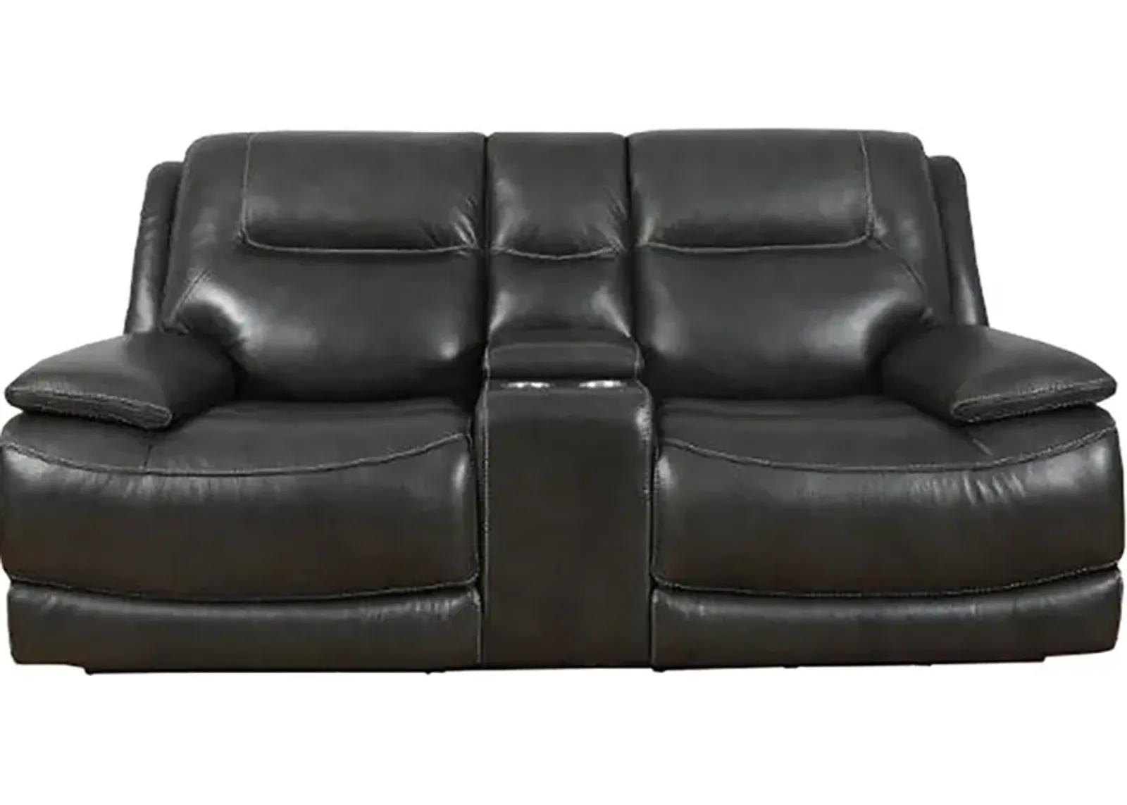 Colossus Dark Gray Power Reclining Console Loveseat