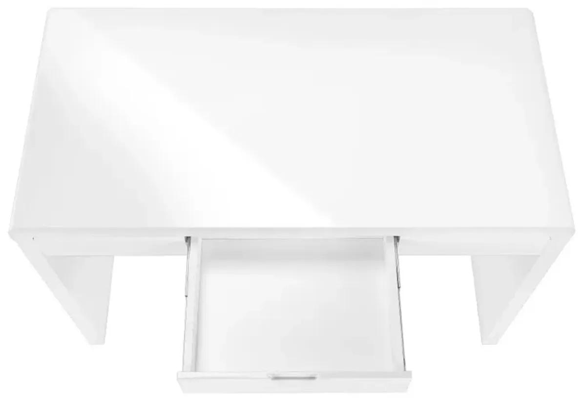 Modern 48" Glossy White Computer Desk