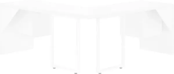 Modern 72 Inch Glossy White Computer L-Desk