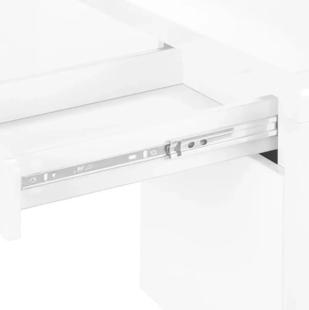 Modern 72 Inch Glossy White Computer L-Desk