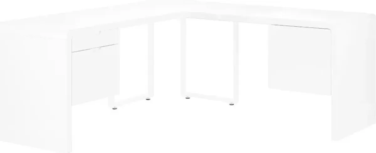 Modern 72 Inch Glossy White Computer L-Desk