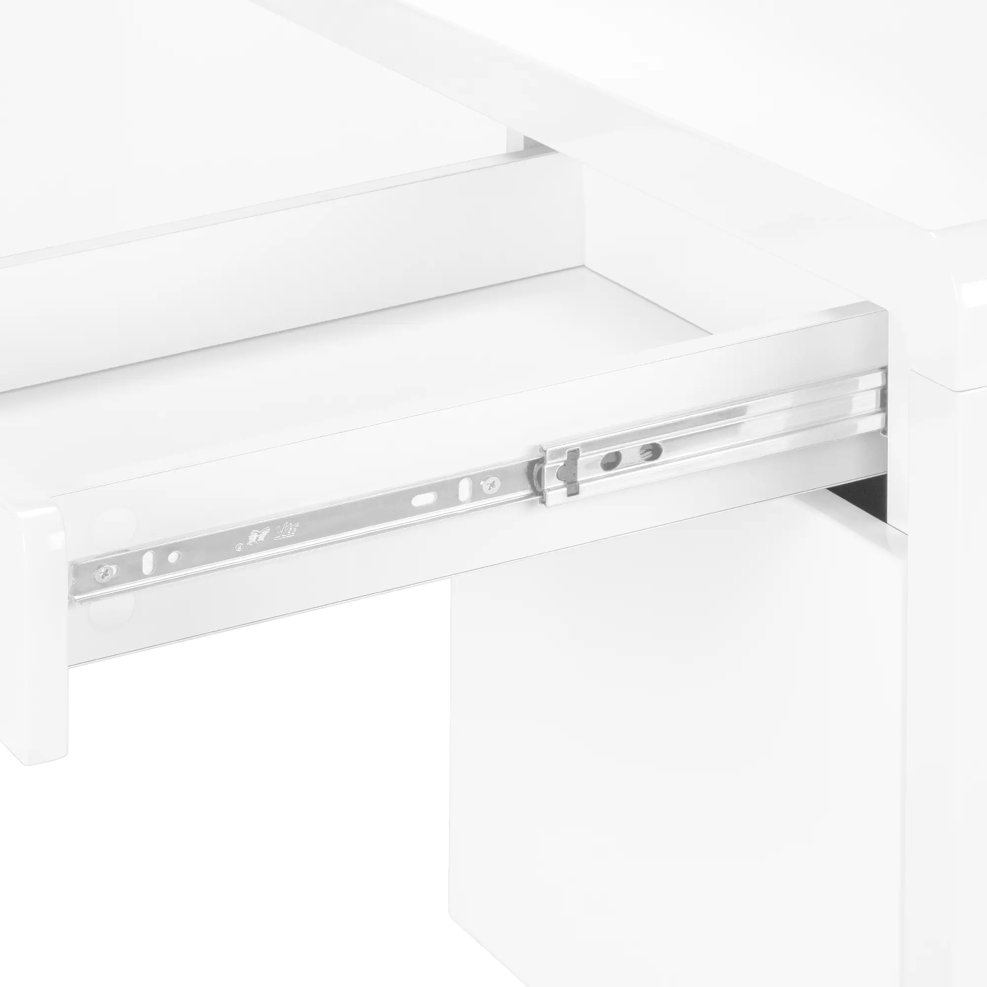 Modern 72 Inch Glossy White Computer L-Desk
