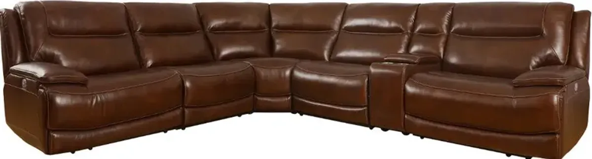 Colossus Brown 6 Piece Power Reclining Sectional