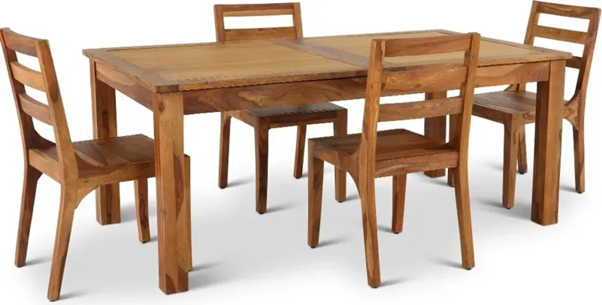 Hidden Haven Natural 5 Piece Dining Set